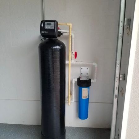 Single Tank whole house filter and prefilter in garage